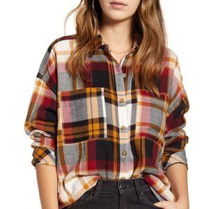 NWOT BP Plaid Boyfriend Shirt Size Black Sophie Plaid Size XL